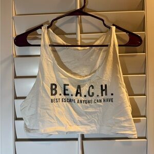 San Lorenzo White Graphic Crop Top